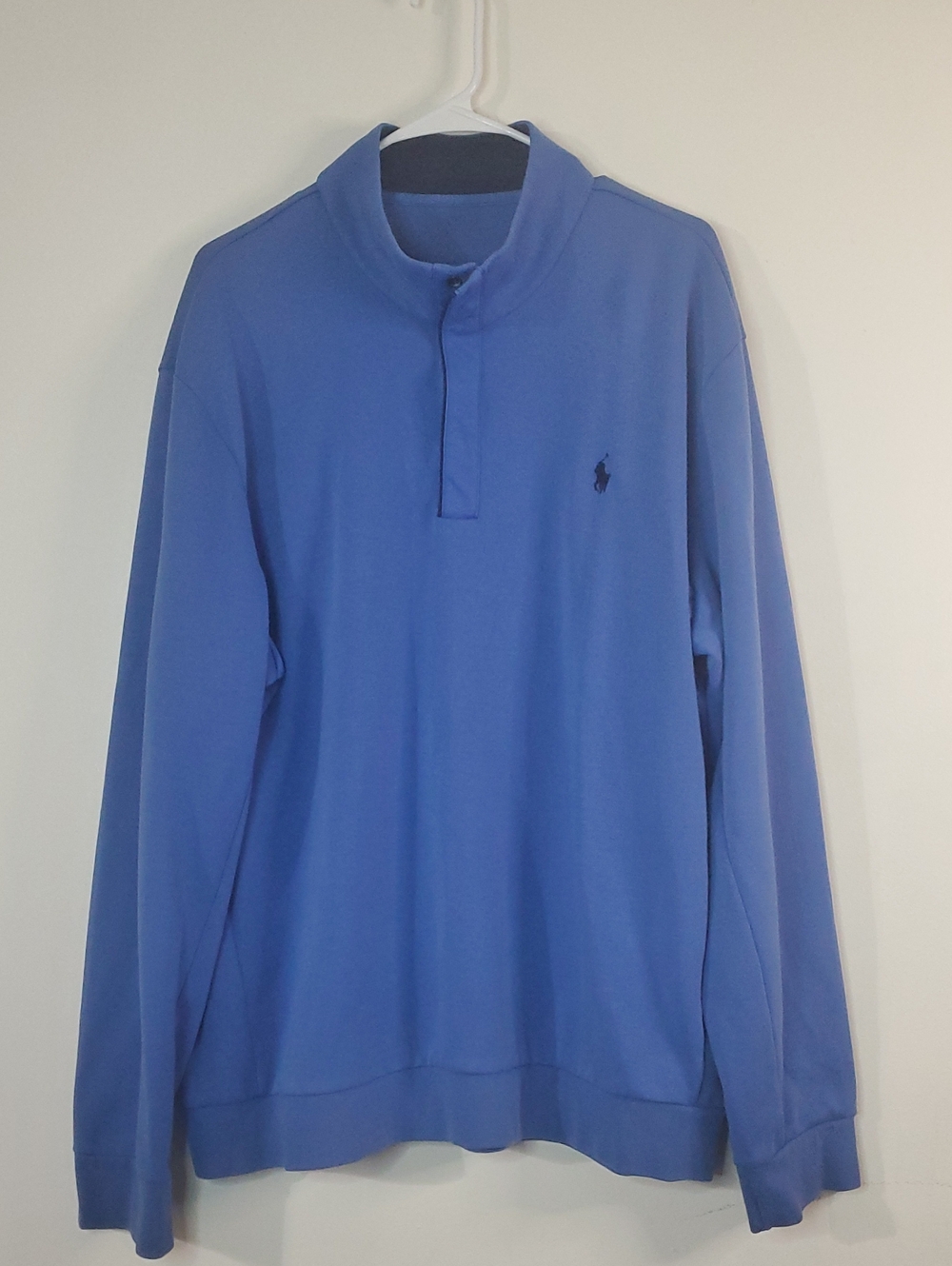 Polo by Ralph Lauren Mens Blue Snap Pullover Sweater Size XXL Preppy Classic